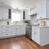 RTA Solid Wood Cabinet Shaker White Glass Door Wall Cabinets for Kitchen Bathroom and Laundry Storage (Glass Insert Sold Separately)